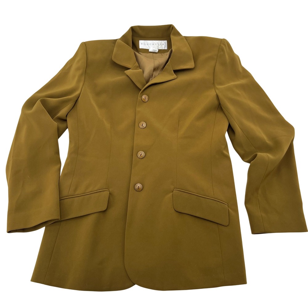 DONCASTER Womens Gold Mustard Button Blazer Jacket‎ Size 10
